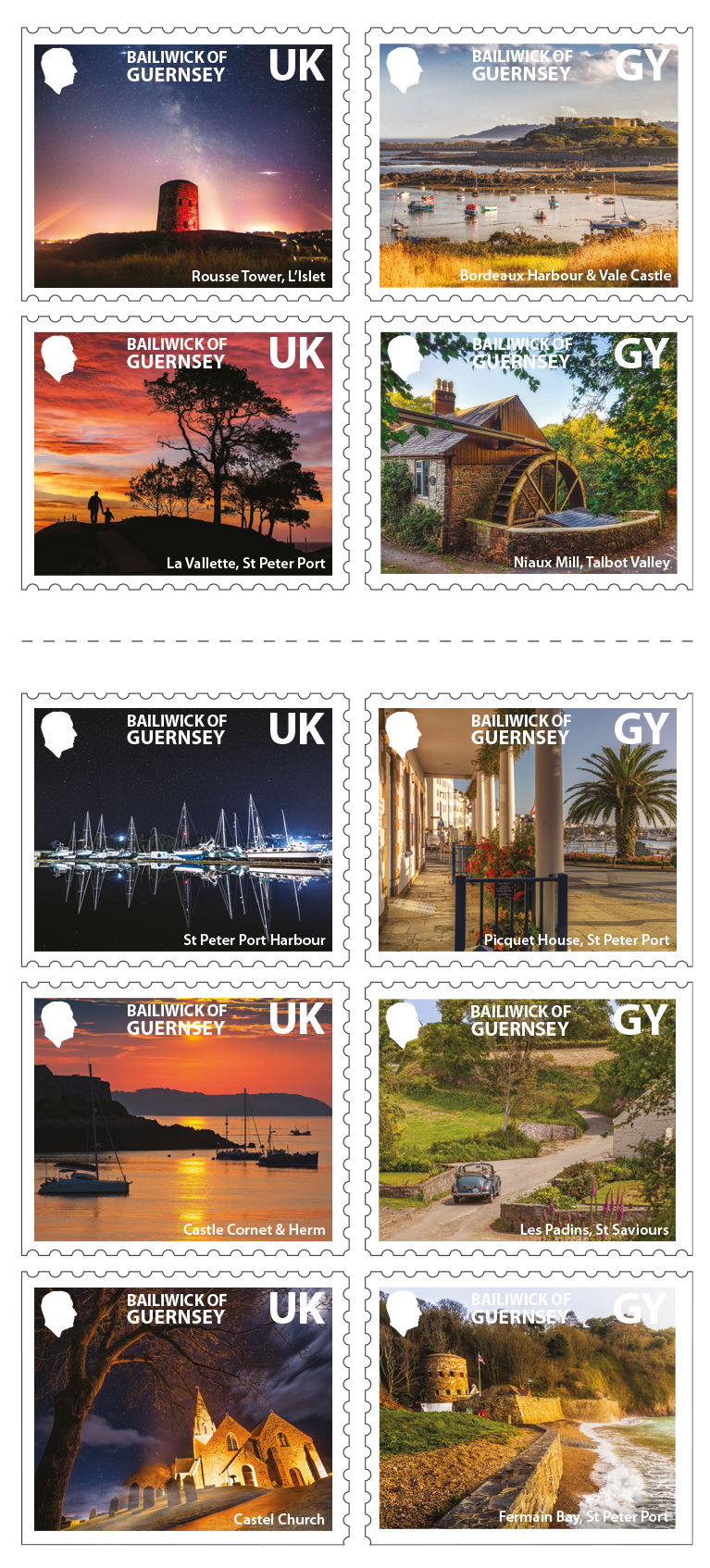 Set of 10 Stamps (5xGY, 5xUK)